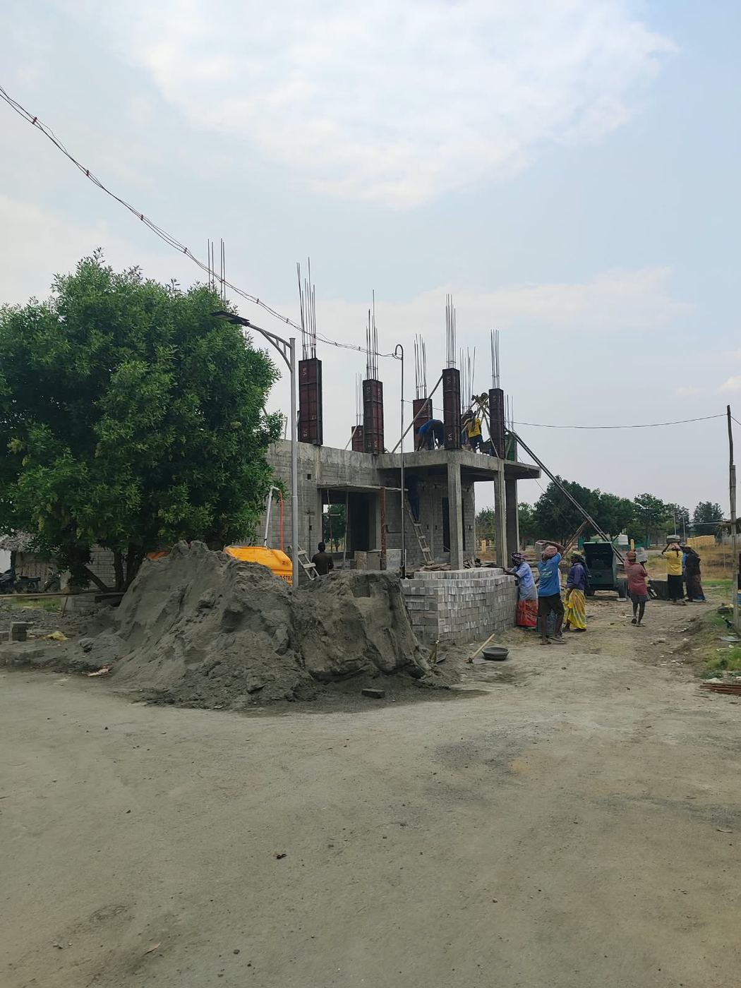 Second floor columns rising, Coimbatore